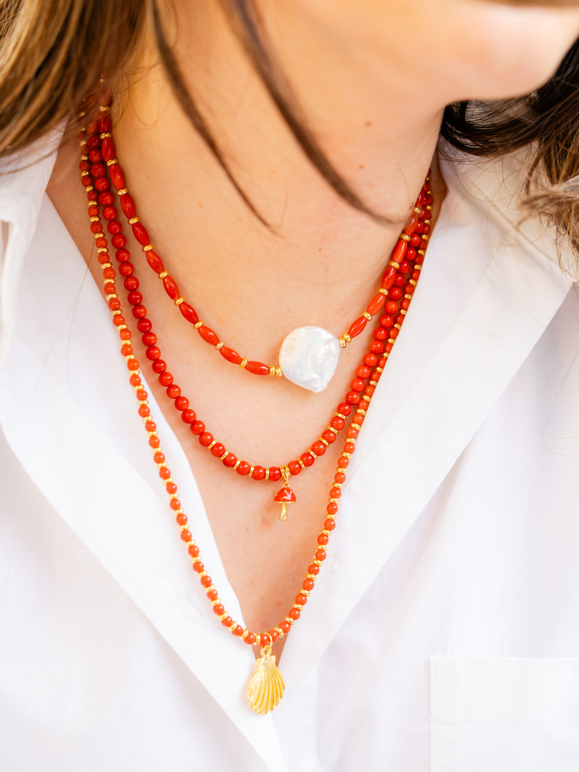 coral necklace set coral necklace set